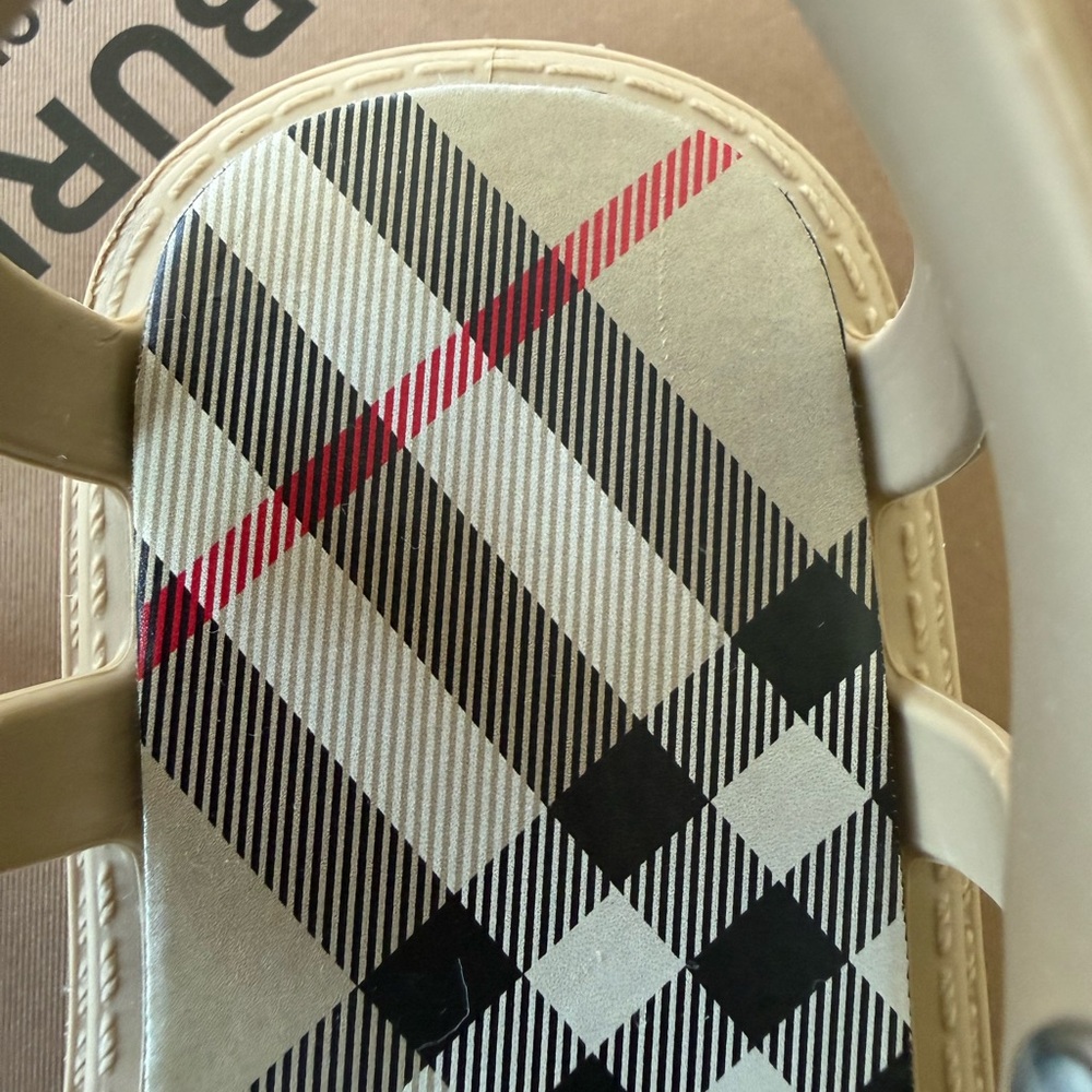 Burberry Kids Tan Logo Clog Sandals - Picture 11 of 12